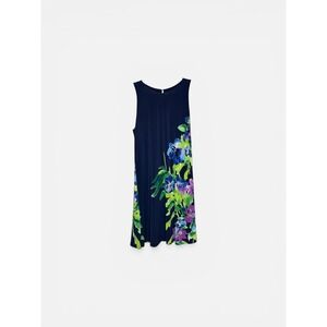 Lauren Ralph Lauren Navy Blue Floral Sleeveless Shift Dress Size 10